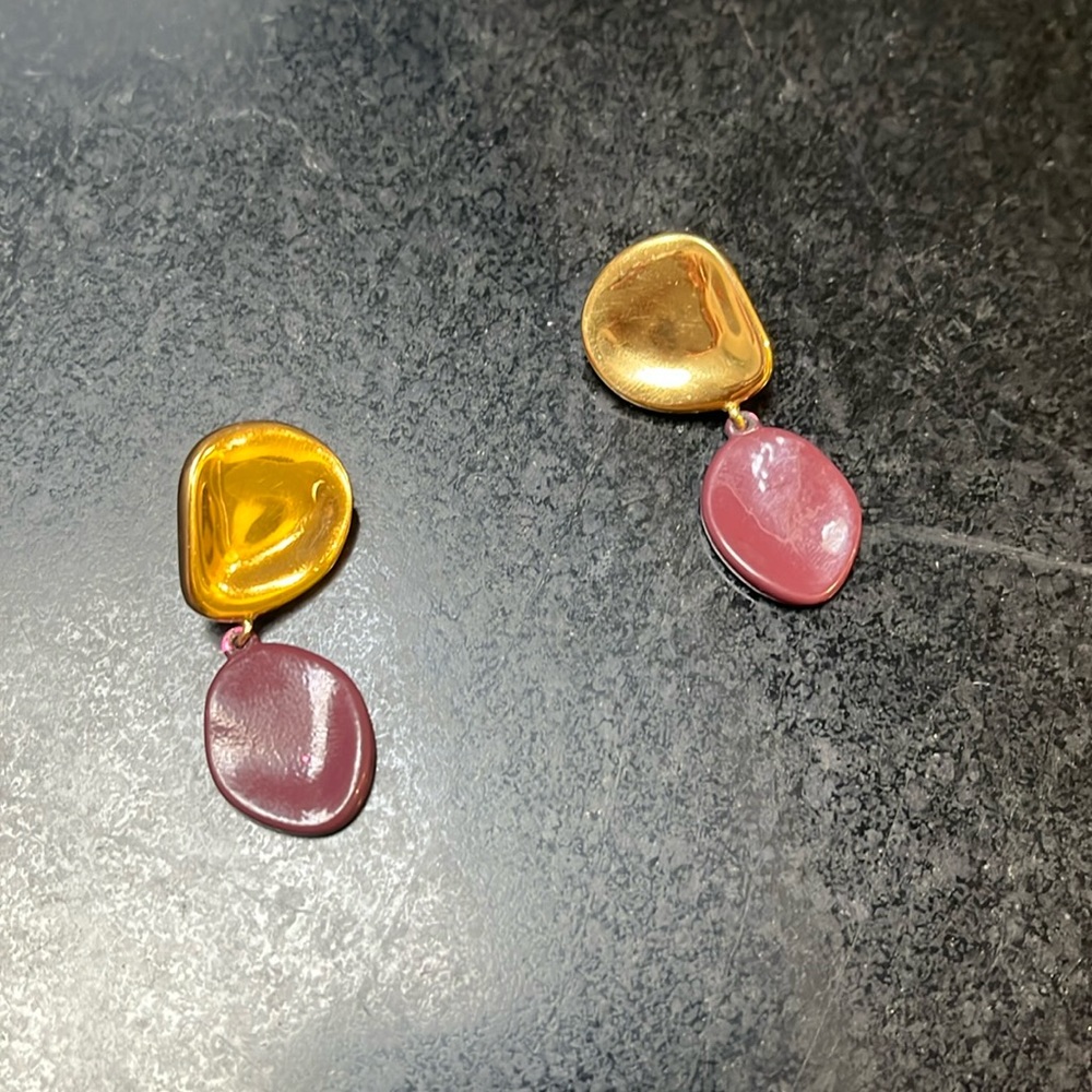 Jenny Bird Mithras Gold and Berry Earrings